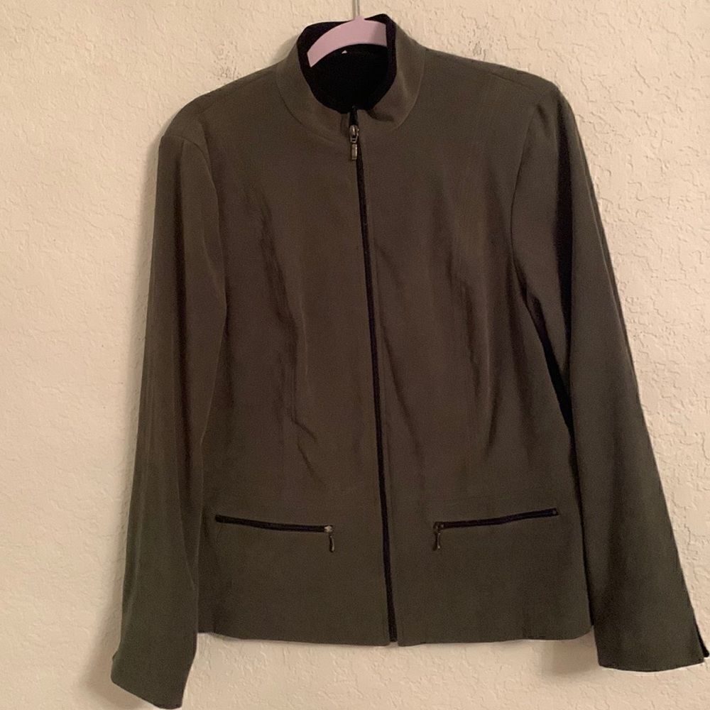 JM Collection Zip Up Jacket/ Pants Suede Set Size 12